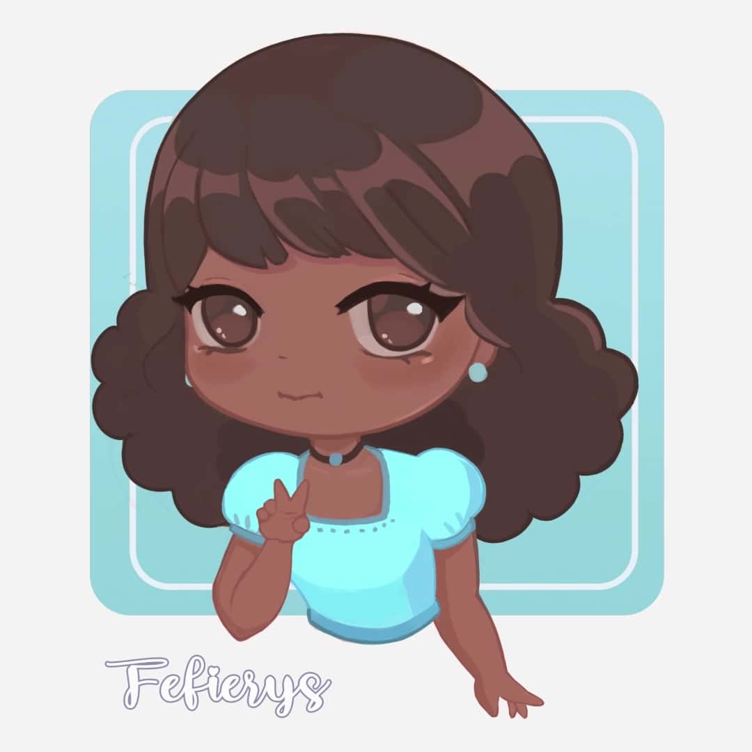 Girl POC Chibi Cute Half body illustration by Fefierys