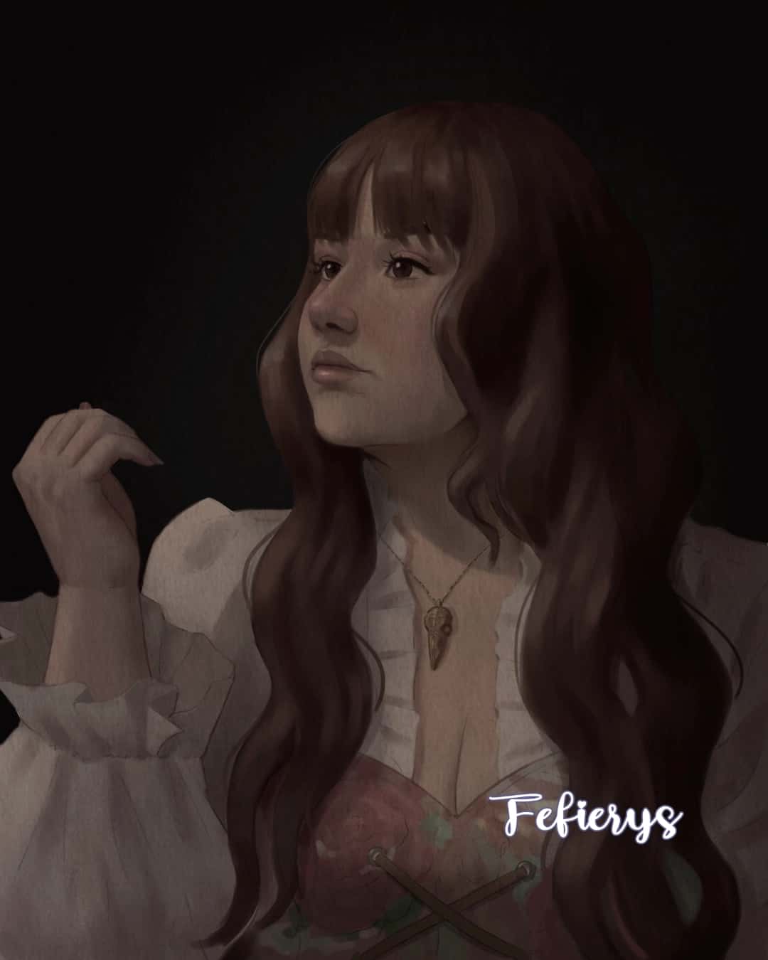 Female Character Art Roleplay VTM Shaded textured finish illustration by Fefierys