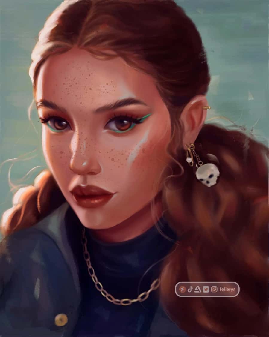 Girl Portrait POC Full render smooth finish illustration by Fefierys