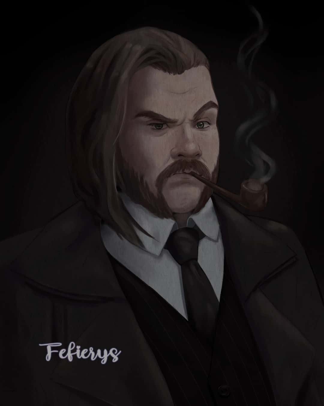 Male Character Roleplay VTM Shaded textured finish illustration by Fefierys