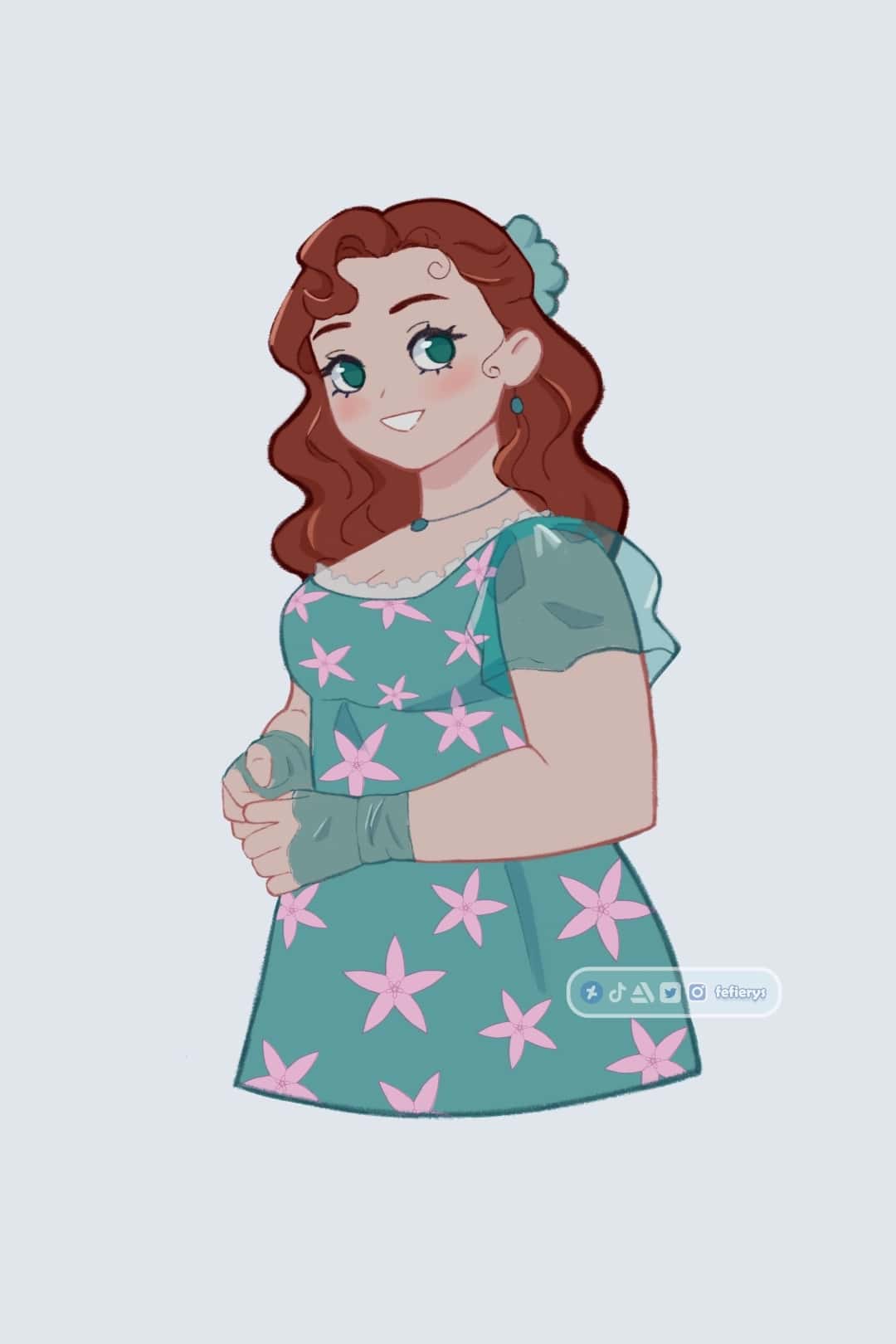 Penelope Bridgerton Half body illustration by Fefierys