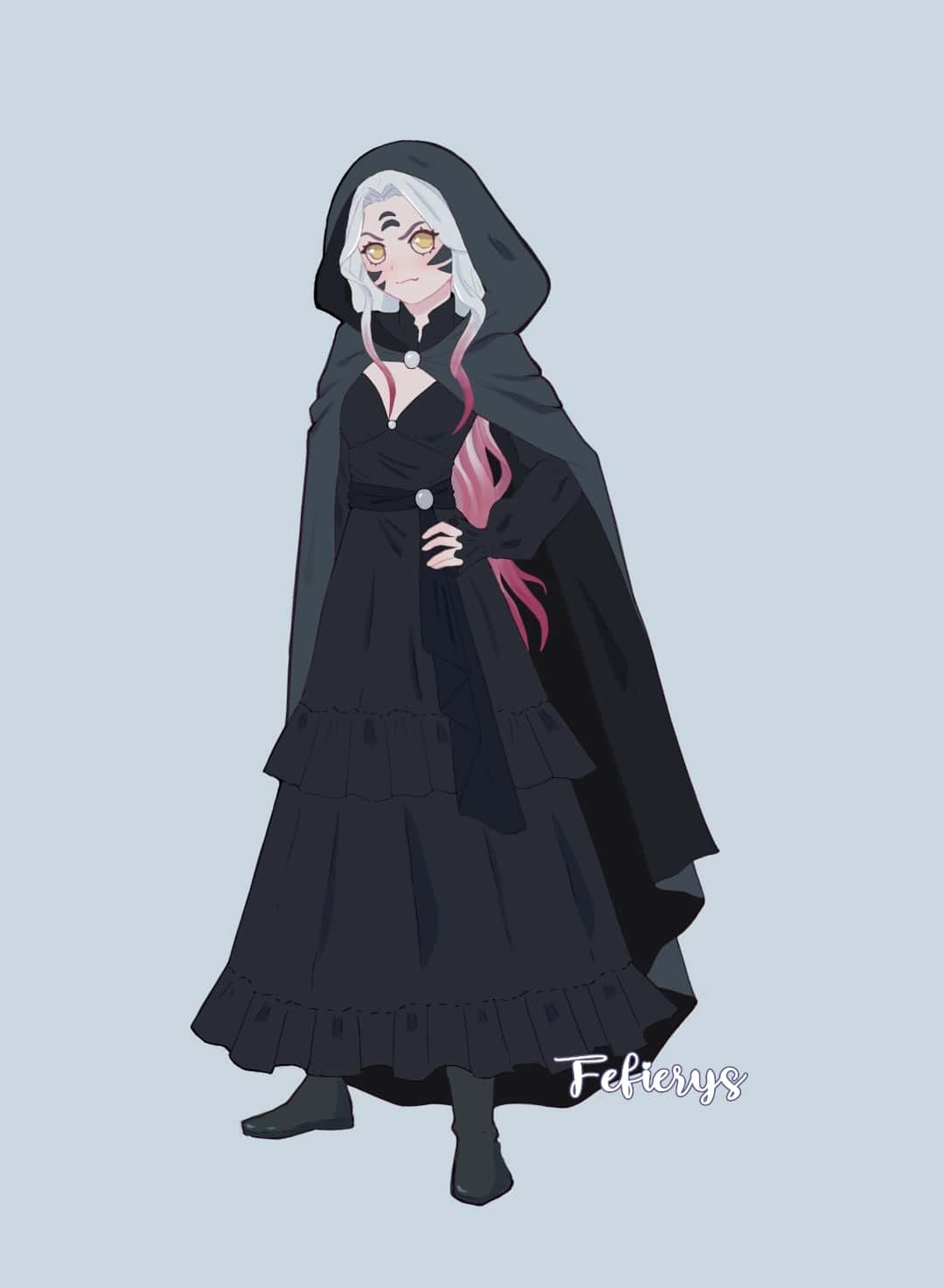 Sorcerer D&D Character Full body illustration by Fefierys
