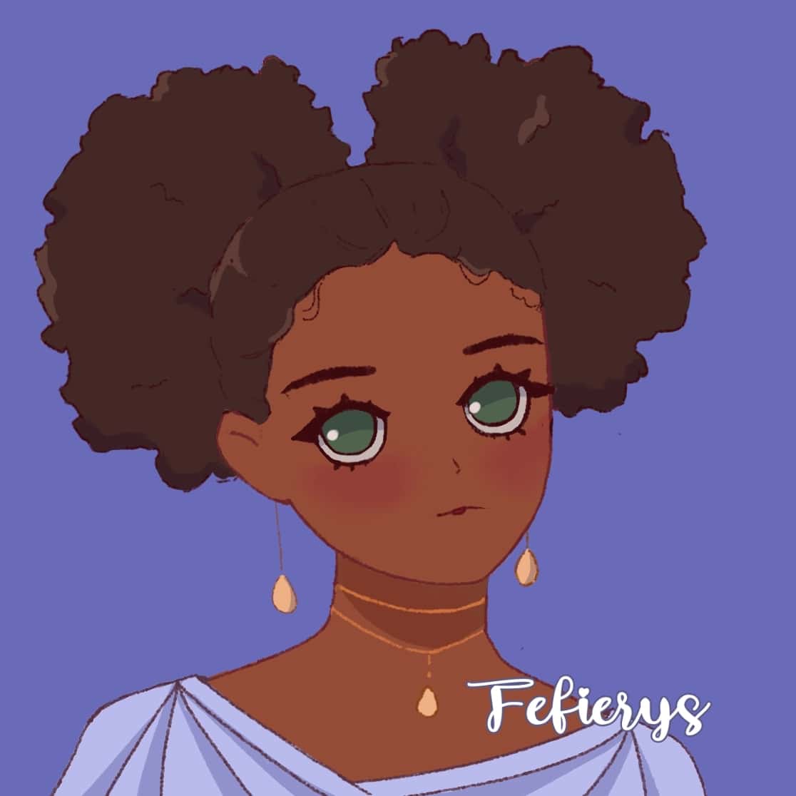 POC Girl Afro Cute Icon Circular frame illustration by Fefierys