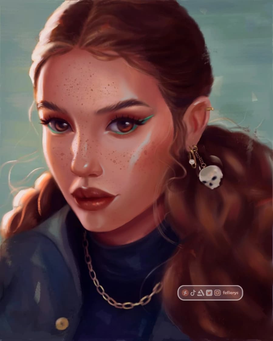 Girl Portrait POC Full render smooth finish illustration by Fefierys