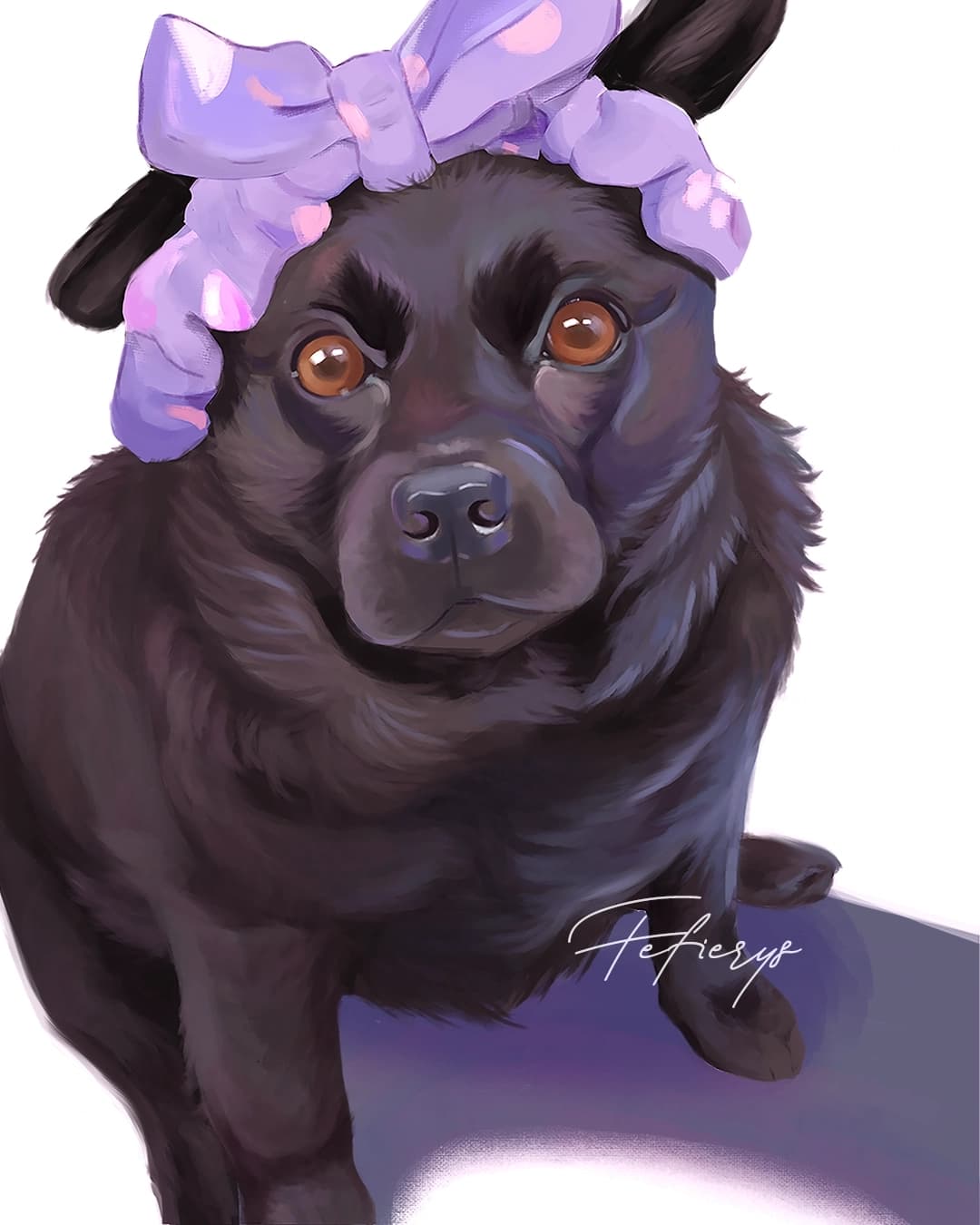 Dog Bandana Pet Portrait Full body illustration by Fefierys