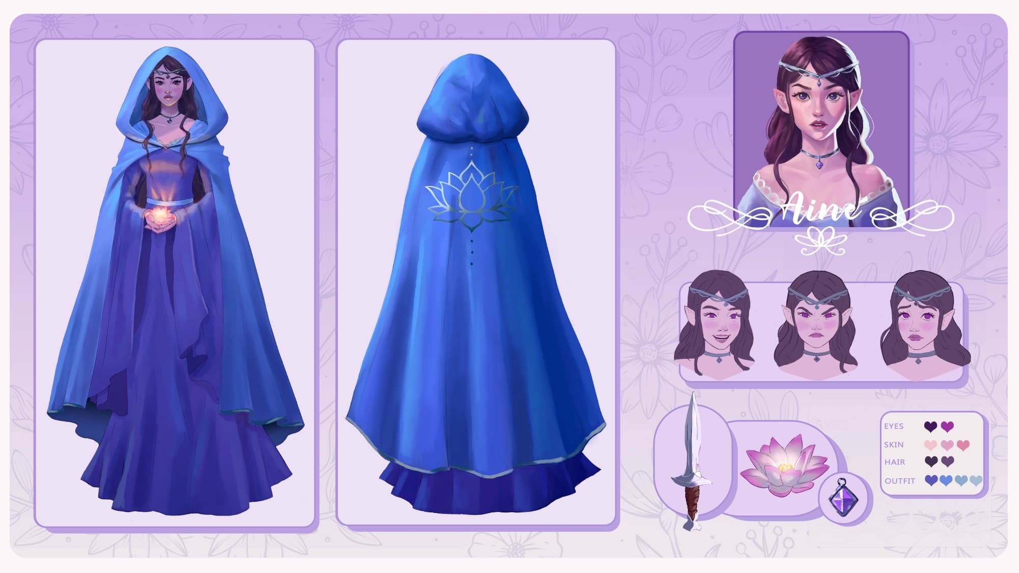 Elf Character D&D Ref Sheet Full pack illustration by Fefierys