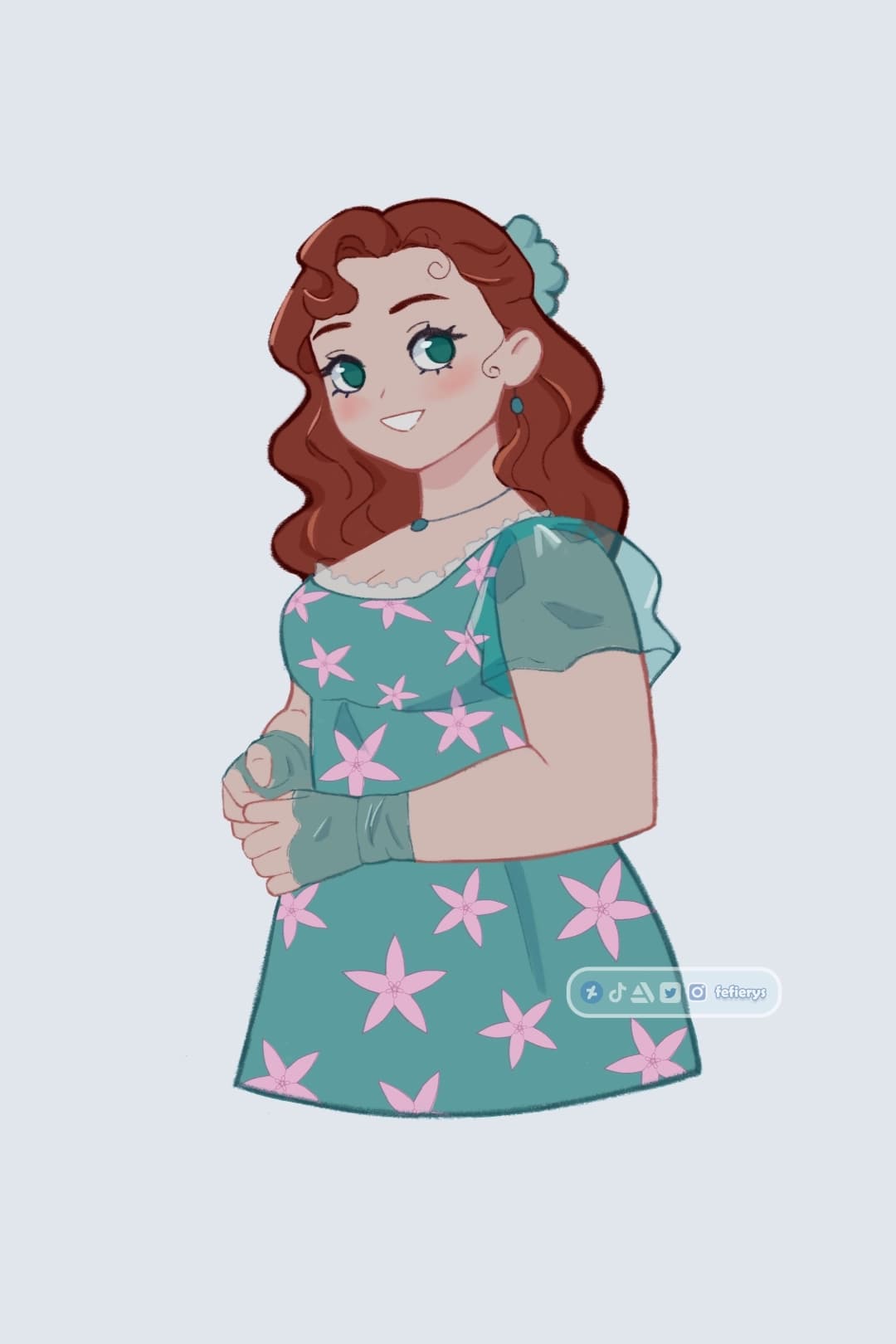 Penelope Bridgerton Half body illustration by Fefierys