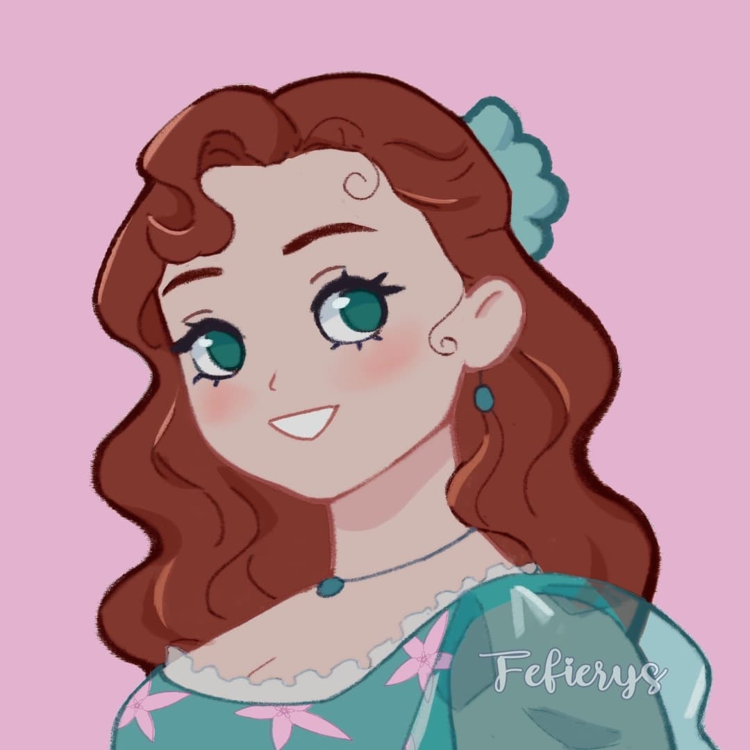 Penelope Bridgerton Fanart Icon Flat background illustration by Fefierys