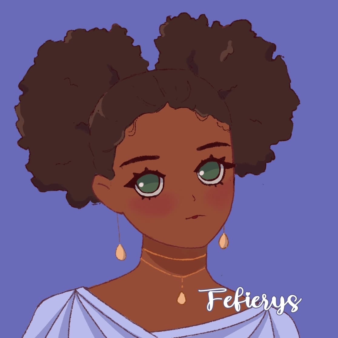 POC Girl Afro Cute Icon Circular frame illustration by Fefierys