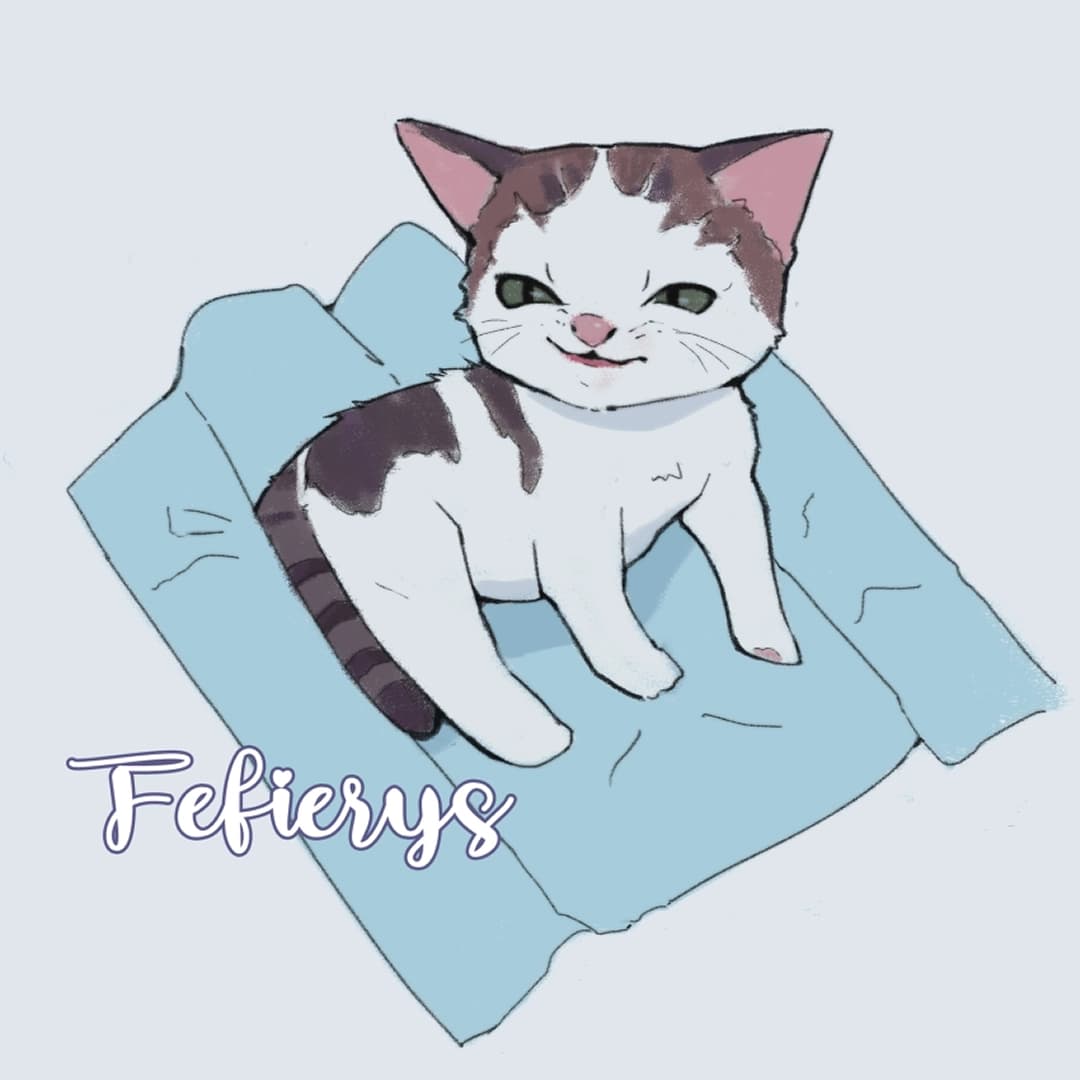 Cat Kitten Cute Stylized Full body illustration by Fefierys
