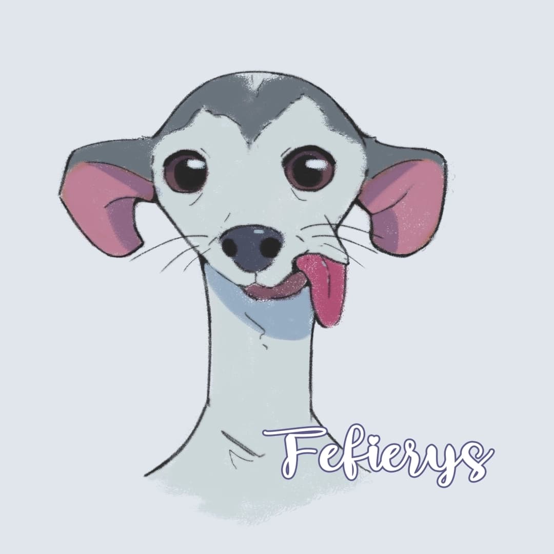 Dog Grayhound Stylized Bust up illustration by Fefierys